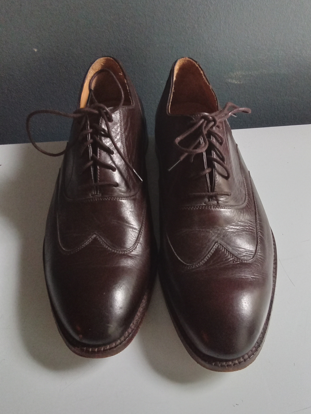 Beckett Simonon Mens Brown Leather Wingtip Oxford Dress Shoes Size 9 Handcrafted